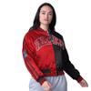 STARTER Women's Red/Black Atlanta Falcons Zone Blitz Cropped Full-Snap Satin Jacket view 1