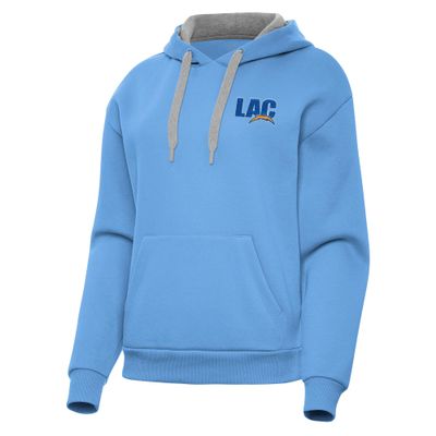 Antigua Women's Powder Blue Los Angeles Chargers Victory Pullover Hoodie