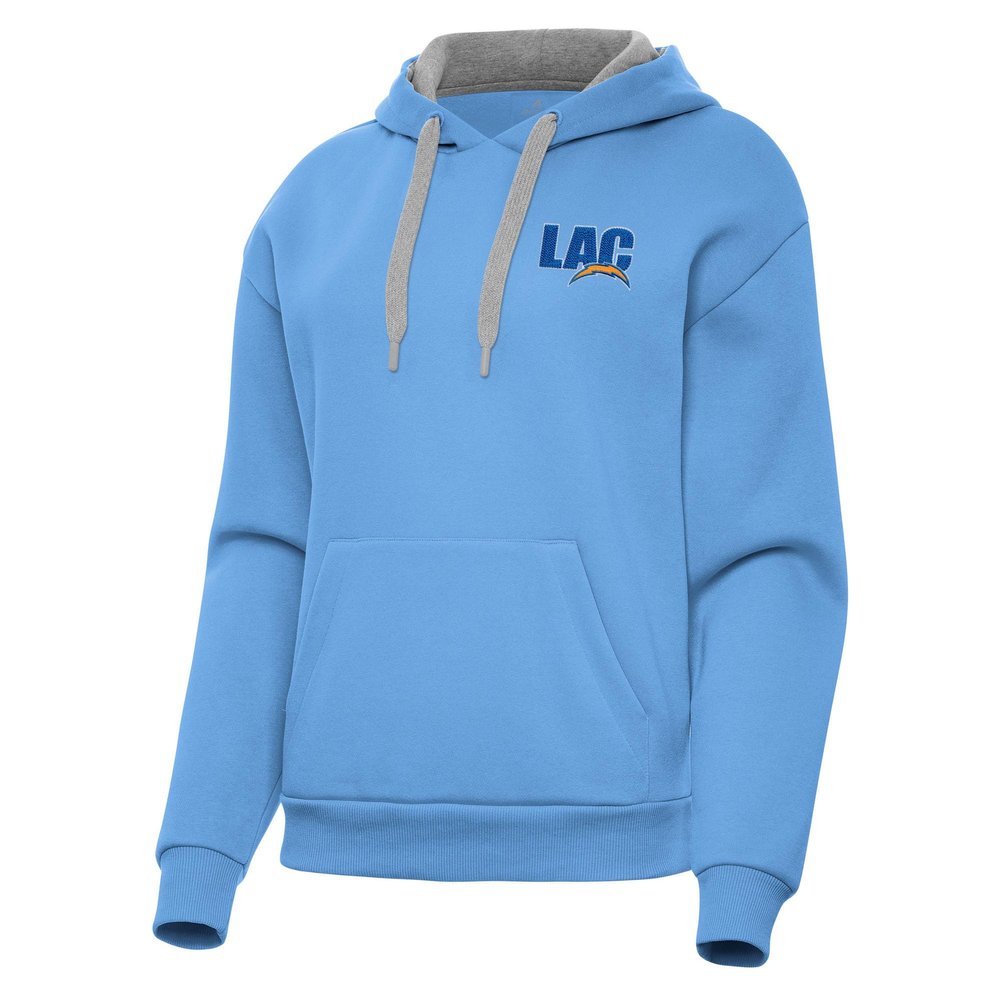Antigua Women's Powder Blue Los Angeles Chargers Victory Pullover Hoodie