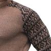 Men's Printed Knitted Pullover Casual Waffle Long Sleeve Male Knits Sweaters Vintage Round Neck Knit Sweater (Khaki,Medium) view 2