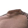 Men's Printed Knitted Pullover Casual Waffle Long Sleeve Male Knits Sweaters Vintage Round Neck Knit Sweater (Khaki,Medium) view 3