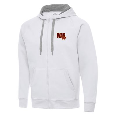 Antigua Men's White Washington Commanders Victory Full-Zip Hoodie