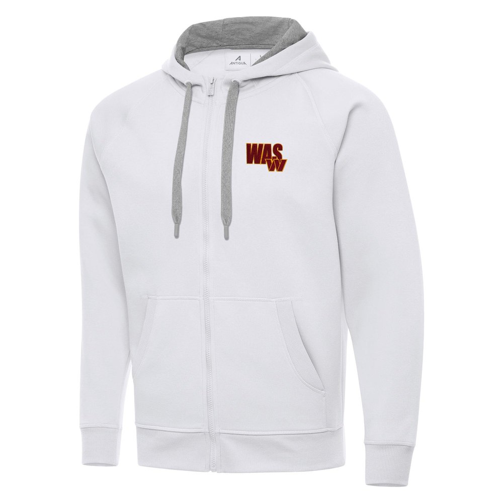 Antigua Men's White Washington Commanders Victory Full-Zip Hoodie
