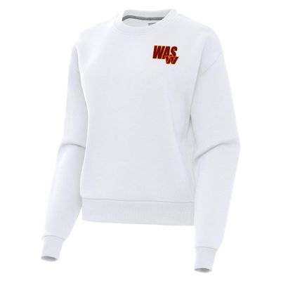 Antigua Women's White Washington Commanders Victory Pullover Sweatshirt