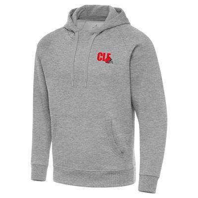 Antigua Men's Heather Gray Cleveland Browns Victory Pullover Hoodie