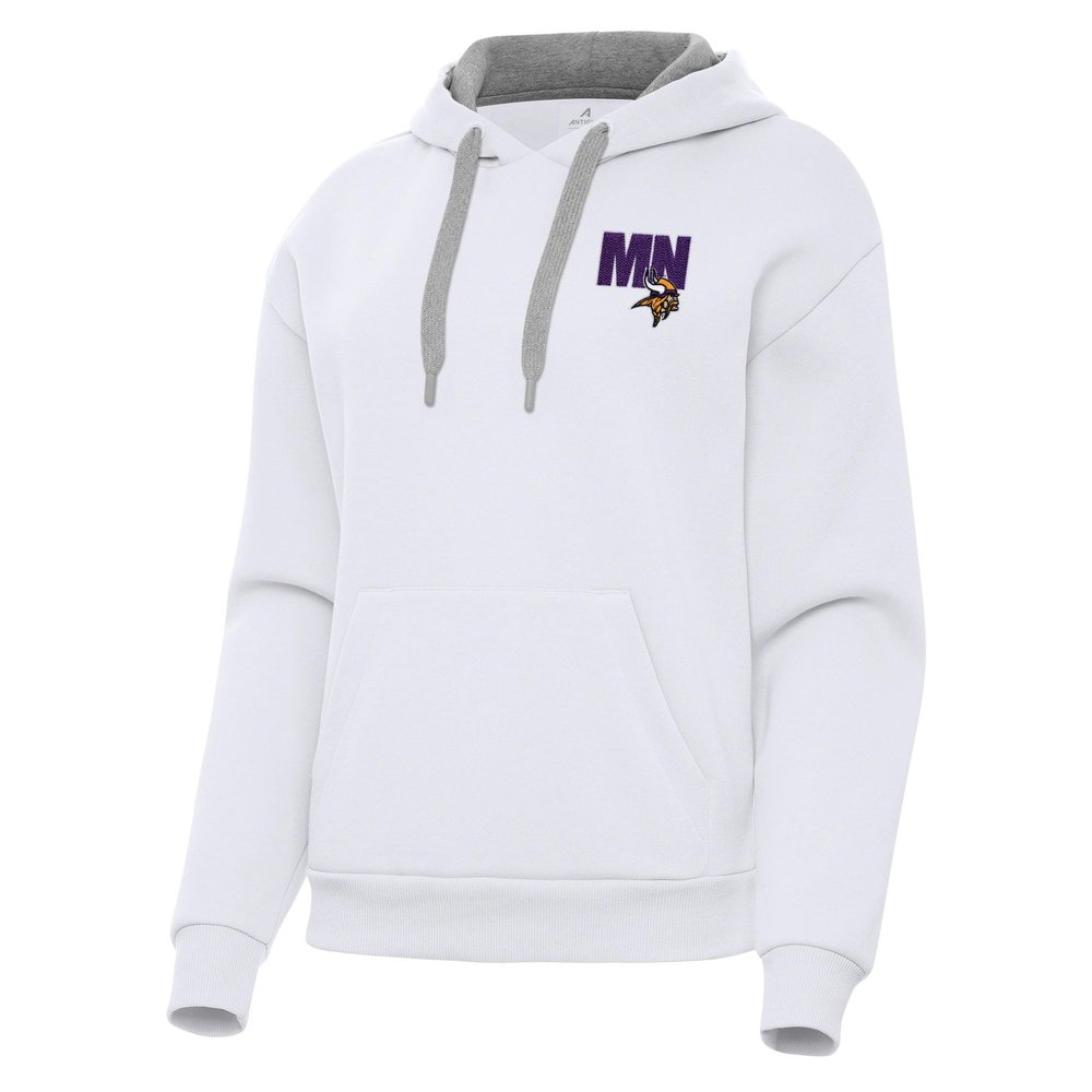 Antigua Women's White Minnesota Vikings Victory Pullover Hoodie