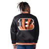 STARTER Men's Black/Orange Cincinnati Bengals Closer Reversible Satin Full-Snap Jacket view 2