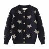 Toddler Boys Girls Star Pattern Sweater Cardigan Kids Baby Crewneck Long Sleeve Button Up Knitted (Black, 18-24 Months) view 1
