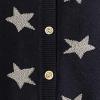 Toddler Boys Girls Star Pattern Sweater Cardigan Kids Baby Crewneck Long Sleeve Button Up Knitted (Black, 18-24 Months) view 4