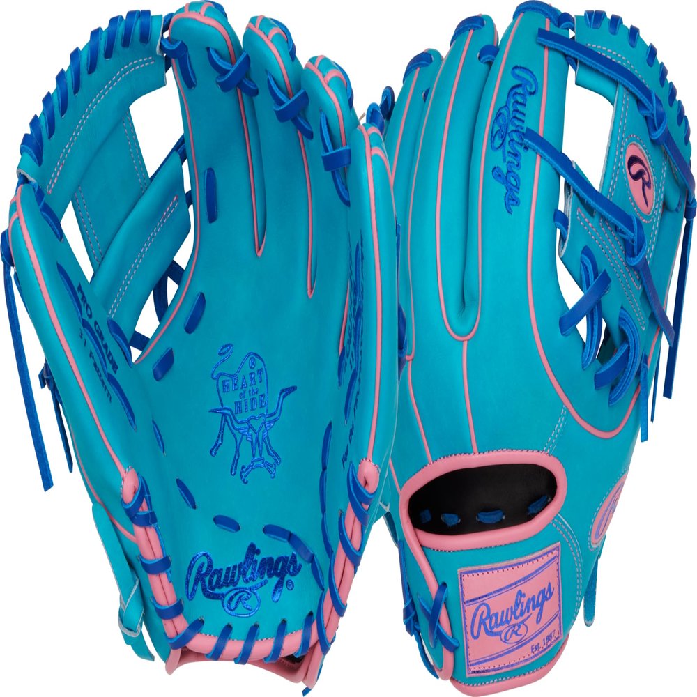 Rawlings | Heart of The Hide Vibrant Baseball Glove | Size 11.5" | RHT | Teal/Pink