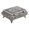 Aqur2020 Rose Carving Jewelry Box with Three Compartments, Zinc Alloy Jewelry Storage for Rings, Earrings, Necklaces view 1