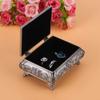 Aqur2020 Rose Carving Jewelry Box with Three Compartments, Zinc Alloy Jewelry Storage for Rings, Earrings, Necklaces view 2