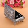 Aqur2020 Rose Carving Jewelry Box with Three Compartments, Zinc Alloy Jewelry Storage for Rings, Earrings, Necklaces view 3