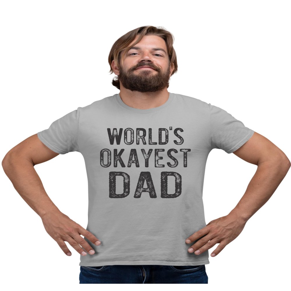 4X-Large Oxford Mens World's Okayest Dad Funny Idea T-Shirt