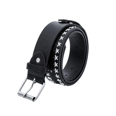 1pc Pentagram Studded belt LED Y2K punksuitable for activities or festivals, for both men and women(with LED lights embedded in the belt) (Black)
