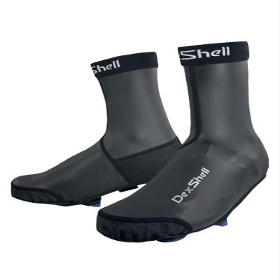 DexShell Cycling Shoe Covers for Men and Women, Showerproof & Windproof Lightweight PU Coated Fleece, Zipperless Biking Overshoes, Unisex MD, Black