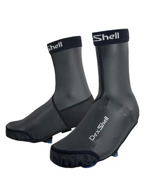 DexShell Cycling Shoe Covers for Men and Women, Showerproof & Windproof Lightweight PU Coated Fleece, Zipperless Biking Overshoes, Unisex SM, Black