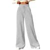 Wide Leg Sweatpants Women Baggy Flared Pants Casual Comfy High Waisted Y2k Sweatpants Lightweight Joggers with Pockets Loose Fit Drawstring Pants Winter Pants 2024 Straight Leg Sweatpants Lounge Pants view 1