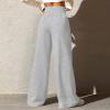 Wide Leg Sweatpants Women Baggy Flared Pants Casual Comfy High Waisted Y2k Sweatpants Lightweight Joggers with Pockets Loose Fit Drawstring Pants Winter Pants 2024 Straight Leg Sweatpants Lounge Pants view 4