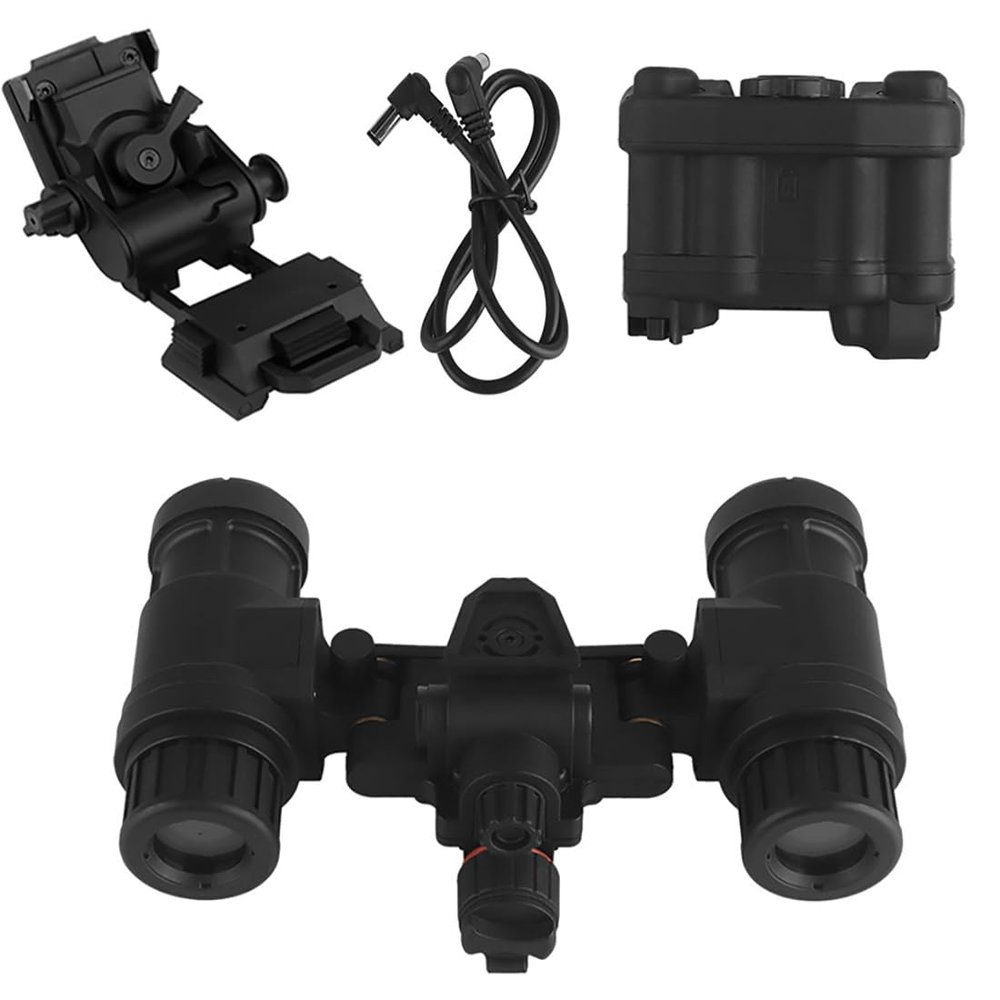 Keetopteep Tactical Airsoft Hunting AN/PVS31 Dummy Night Vision Goggles Model with Mount, No Function Night Vision Binoculars & Goggles for Tactical Helmet NVG Mount, Cosplay Prop (Black)