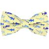 MACBANA Colorful Fun Pattern Pre-Tied Bow Tie Mens Floral Space Adjustable Bowtie Blue Yellow Sharks view 1
