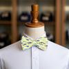 MACBANA Colorful Fun Pattern Pre-Tied Bow Tie Mens Floral Space Adjustable Bowtie Blue Yellow Sharks view 2