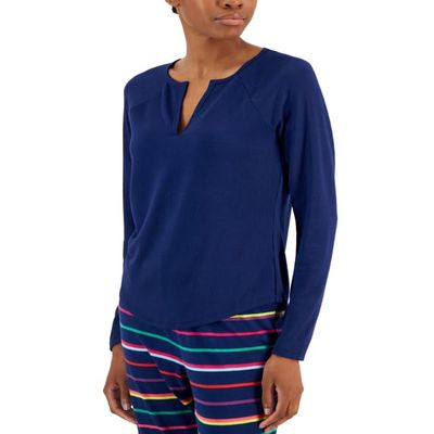 Jenni Women's Split-Neck Pajama Top, Blue, XXL