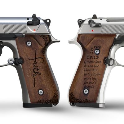 Zib Grips Bible Verses Series Wooden Grips for Beretta 92FS, 92, 92F, 92A1, 92FS INOX, 92G, 92D, 96, 96D, 96A1, M9, M9A1 Cachas para 9mm Beretta 92FS (Walnut, John 15-13)