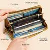 Fashion RFID Leather Wallet - Women's Hand-Held Bag, Credit Card Clip Bag, Long Capacity Coin Purse, Zipper Multi Card Slot Wallet (Golden) view 2