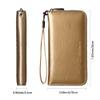 Fashion RFID Leather Wallet - Women's Hand-Held Bag, Credit Card Clip Bag, Long Capacity Coin Purse, Zipper Multi Card Slot Wallet (Golden) view 3
