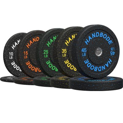 HANDBODE Bumper Plates 260LB High-Bounce Olympic Weight Plates, Colored crumb rubber plate for Weight Lifting and Strength Training