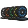 HANDBODE Bumper Plates 260LB High-Bounce Olympic Weight Plates, Colored crumb rubber plate for Weight Lifting and Strength Training view 1