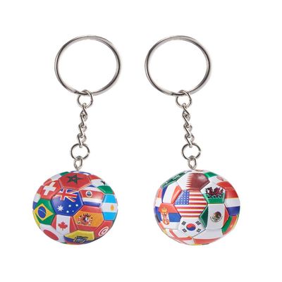 KCKEYS 2pcs National Flag Football Keychains, Soccer Ball Design with Country Flags, Carnival Reward Backpack key chain, charm Pendant keychain,Hanging Party Gift