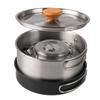 BVFNKQSC 4-Piece Camping Stainless Steel cookware Set, Portable Picnic Set, Outdoor Camping Kettle, Suitable for Outdoor self Driving Camping and picnicking,A view 2