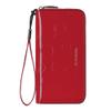 Fashion RFID Leather Wallet - Women's Hand-Held Bag, Credit Card Clip Bag, Long Capacity Coin Purse, Zipper Multi Card Slot Wallet (Red) view 1