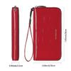Fashion RFID Leather Wallet - Women's Hand-Held Bag, Credit Card Clip Bag, Long Capacity Coin Purse, Zipper Multi Card Slot Wallet (Red) view 3