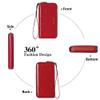 Fashion RFID Leather Wallet - Women's Hand-Held Bag, Credit Card Clip Bag, Long Capacity Coin Purse, Zipper Multi Card Slot Wallet (Red) view 4