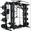 French Fitness Foldable Power Rack - Complete Cable Rack System, Multi-Grip Pull-Up Bar, Plate-Loaded Lat Pulldown, Low Row, J-Hooks, Safety Bars, 8 Weight Horns - Compact & Durable (BLACK) view 2
