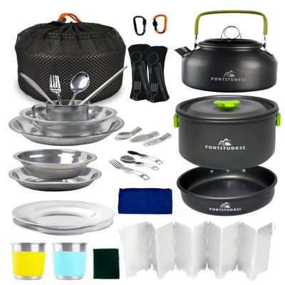 Camping Cooking Set, Campfire Cooking Equipment, Camp Kitchen, Camping Cookware Set, Mess kit Camping Person, Camping Kitchen Set, Camp Utensil Set, Picnic Set, Camping Dish Set
