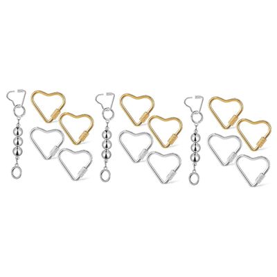 HAPINARY 12pcs Heart Shaped Metal Clips Carabiner Keychain for Jewelry Handbags and Belts Versatile Heart Keyring Accessories