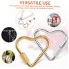 HAPINARY 12pcs Heart Shaped Metal Clips Carabiner Keychain for Jewelry Handbags and Belts Versatile Heart Keyring Accessories view 2