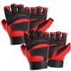 COSMEVIVI 1pair Half-Finger Outdoor Gloves for Men Comfortable Riding and Fitness Hand Gloves Breathable and Design for Cycling and Exercise Red view 1