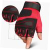 COSMEVIVI 1pair Half-Finger Outdoor Gloves for Men Comfortable Riding and Fitness Hand Gloves Breathable and Design for Cycling and Exercise Red view 3