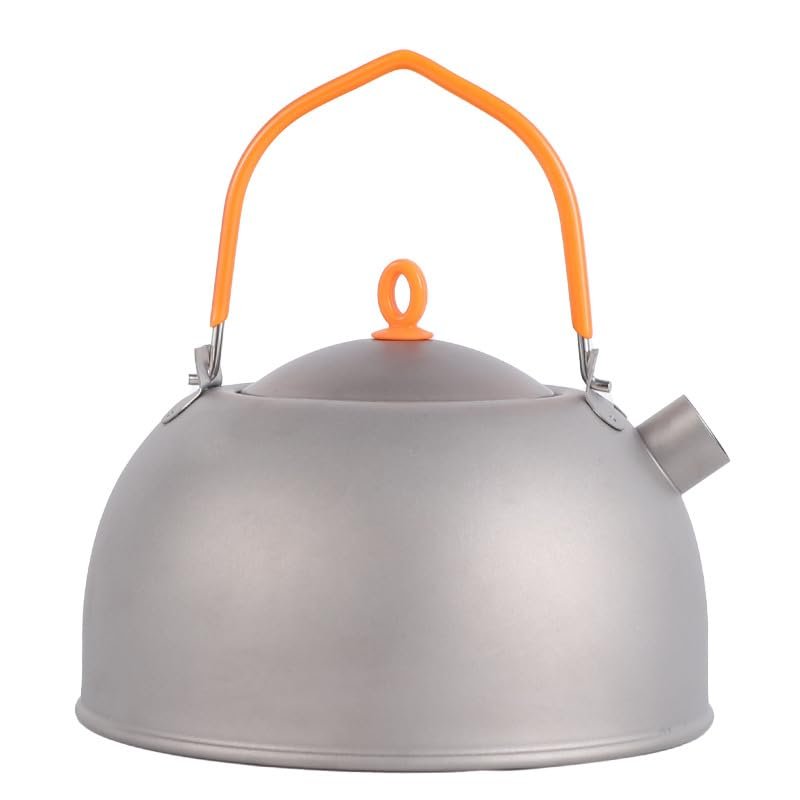 IGRIXLSD 1PC Pure Titanium Outdoor Kettle 400ML Camping Portable Tea Cooking Titanium Kettle