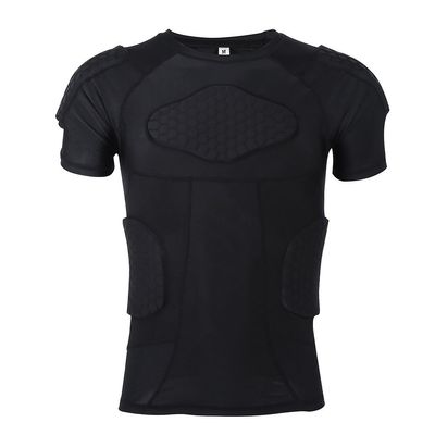 Anti Collision Sports Shirts, Silicone Padded Vest Shorts Pant Black Compression Shirt Football Rib Protectors Wearable Chest Protector for Sports