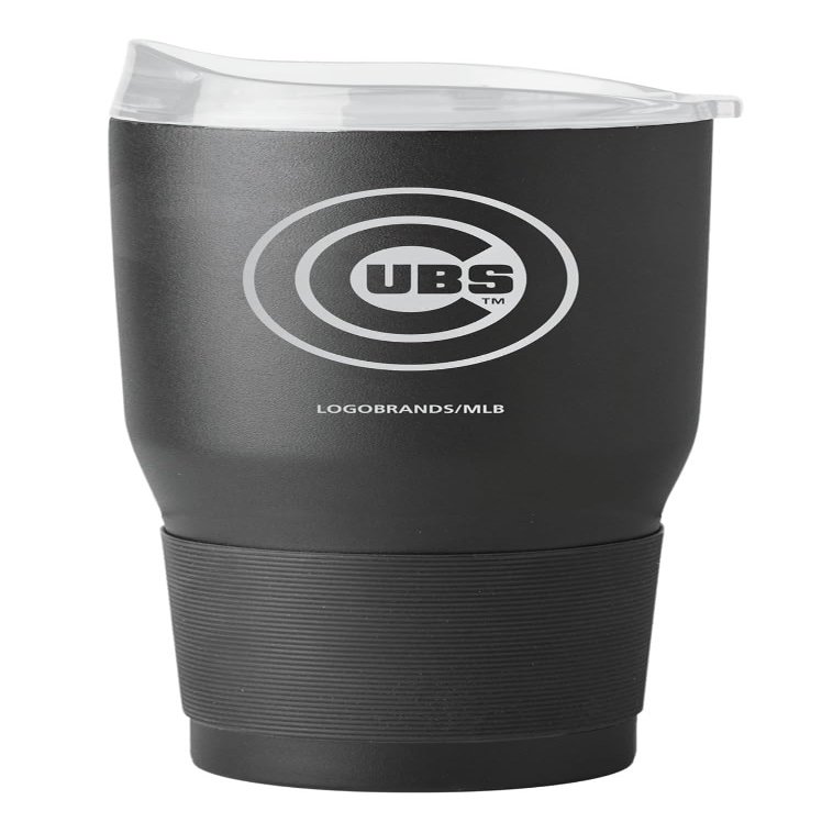 Logo Brands Premium Powder Coat Double Wall Stainless Steel Ultra Travel Tumbler (Black, 30oz, Chicago Cubs)