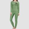 JTKBNVM Abstract Painting of Lines Women's Thermal Underwear Set with Soft Lined Long John Skiing Base Layer Pajama Set view 2