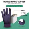ChinFun Women's Leather Insulated Horse Riding Gloves Breathable Equestrian Gloves Outdoor Horseback Gloves Light Purple M view 2
