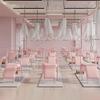 Eqvexd Pilates Yoga Chair,Iyengar Auxiliary Chair,Yoga Auxiliary Chair Backless Yoga Chair Anti-Slip,Stable with Non-Slip Feet Covers,Metal Folding Chair,Pink-Routine view 2