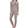 JTKBNVM A Blooming Flower Women's Thermal Underwear Set with Soft Lined Long John Skiing Base Layer Pajama Set view 1